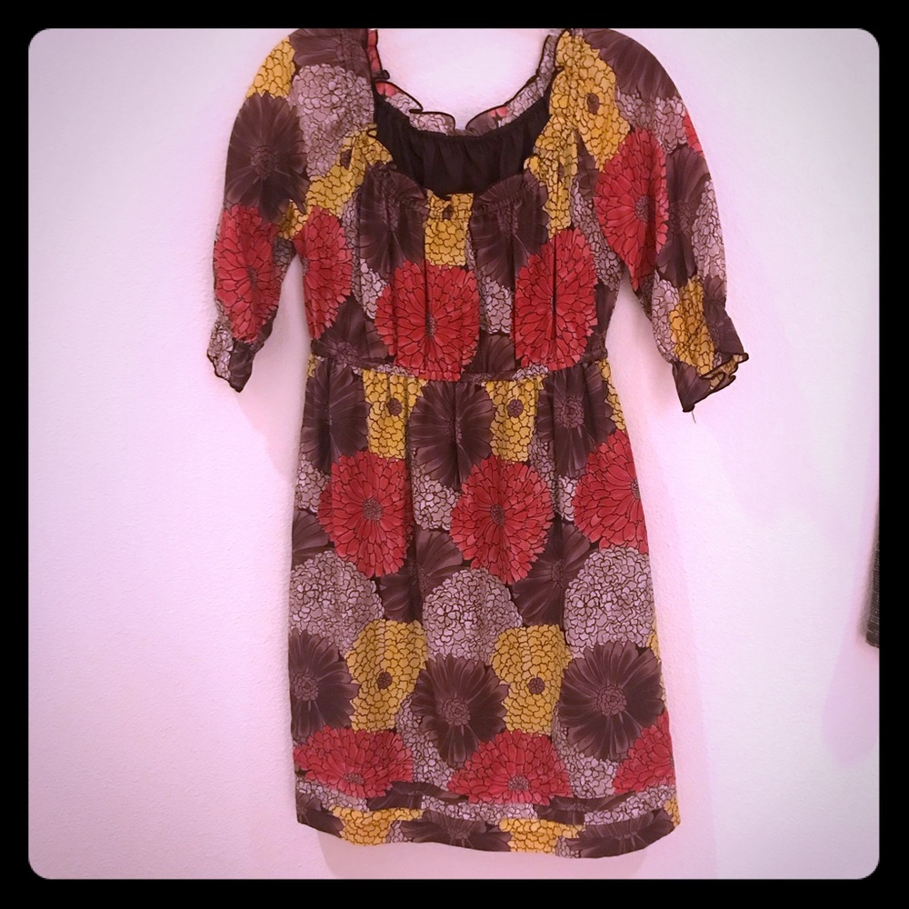 Aaron Ashe floral off shoulder dress